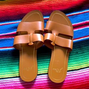 Jcrew tan leather sandals
